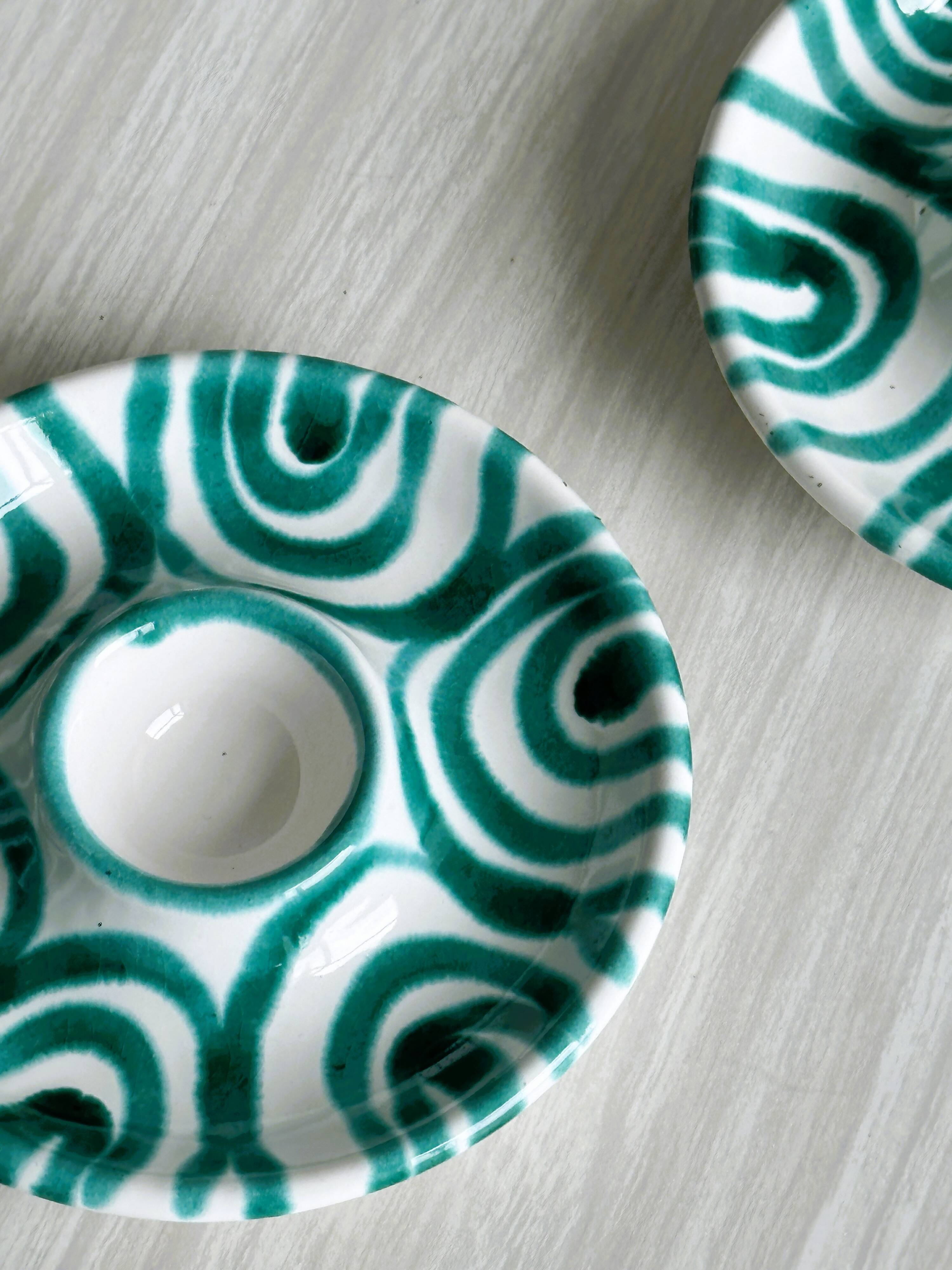 Set of two handmade ceramic egg cups