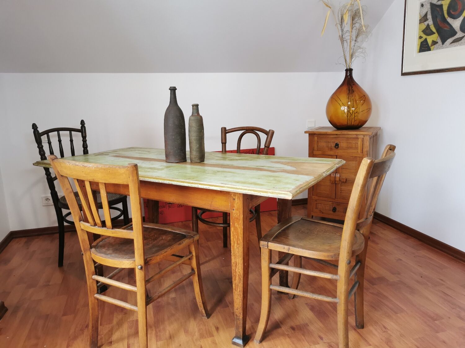 Set table and chairs bistro antique