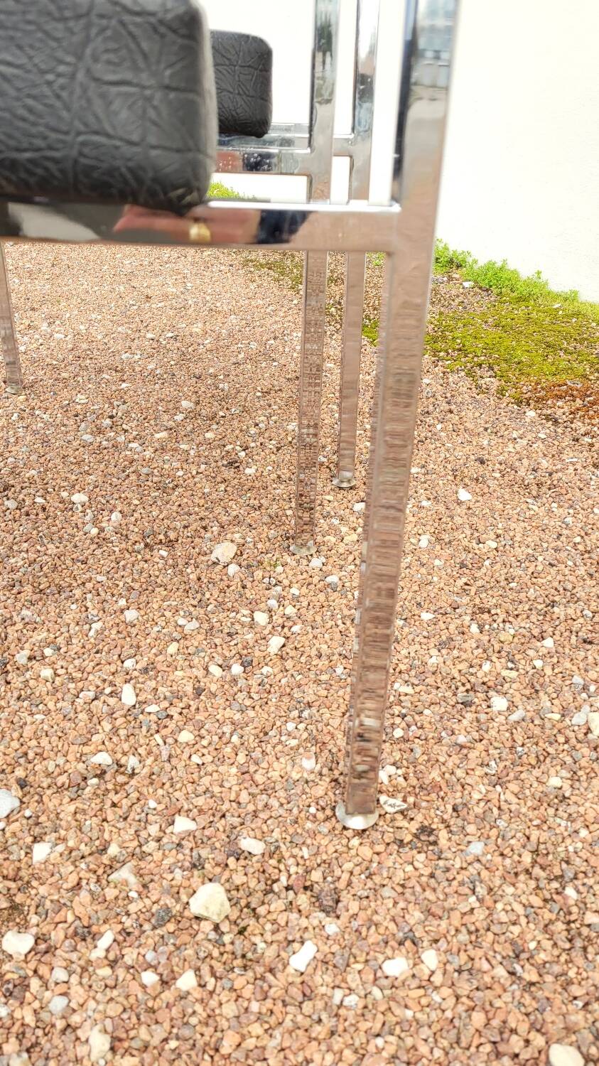 Pair of chromed design skai chairs - 1950s