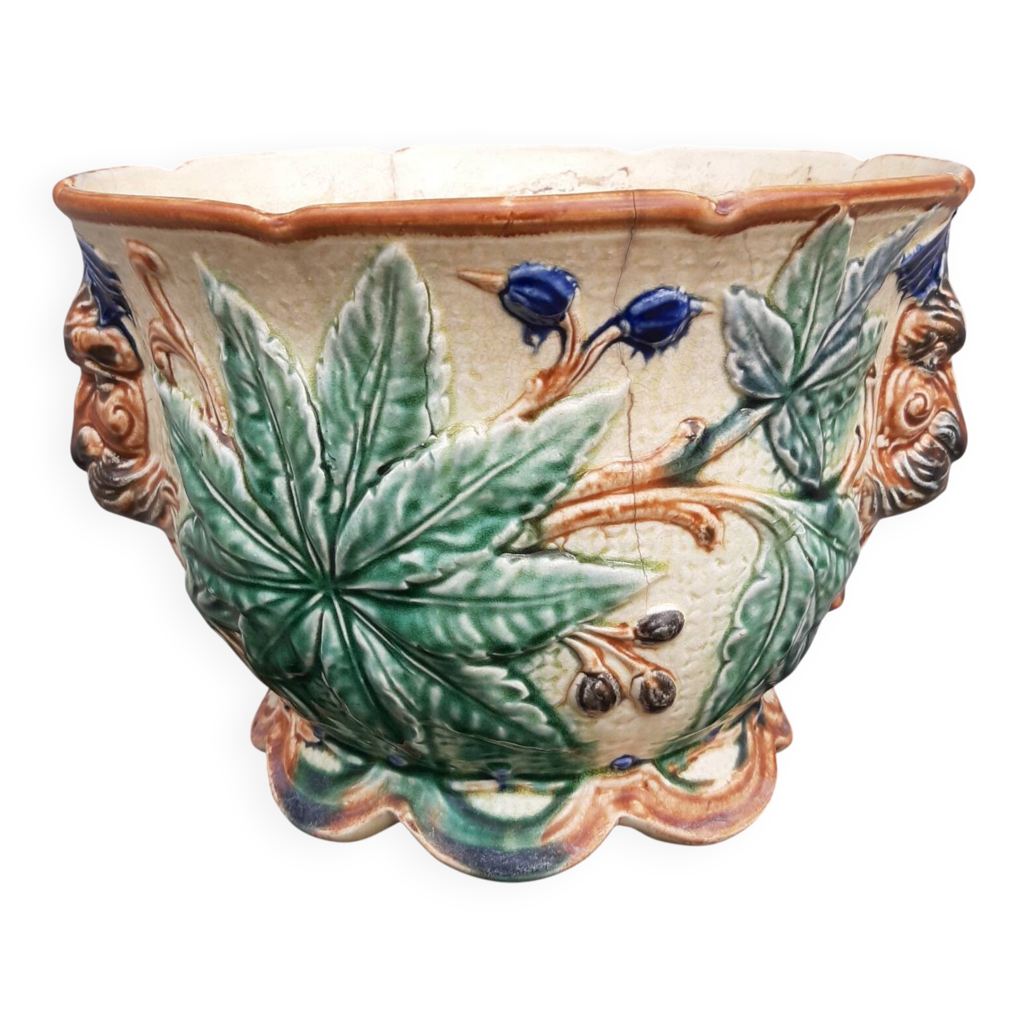 19th-century earthenware cachepot