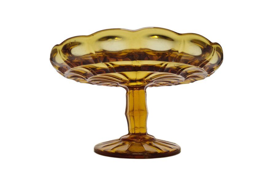 Cake bowl on stand from Ząbkowice Glassworks, 1970s