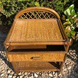 Pair of rattan bedsides