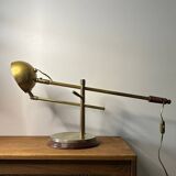 Adjustable brass desk lamp 1940s France