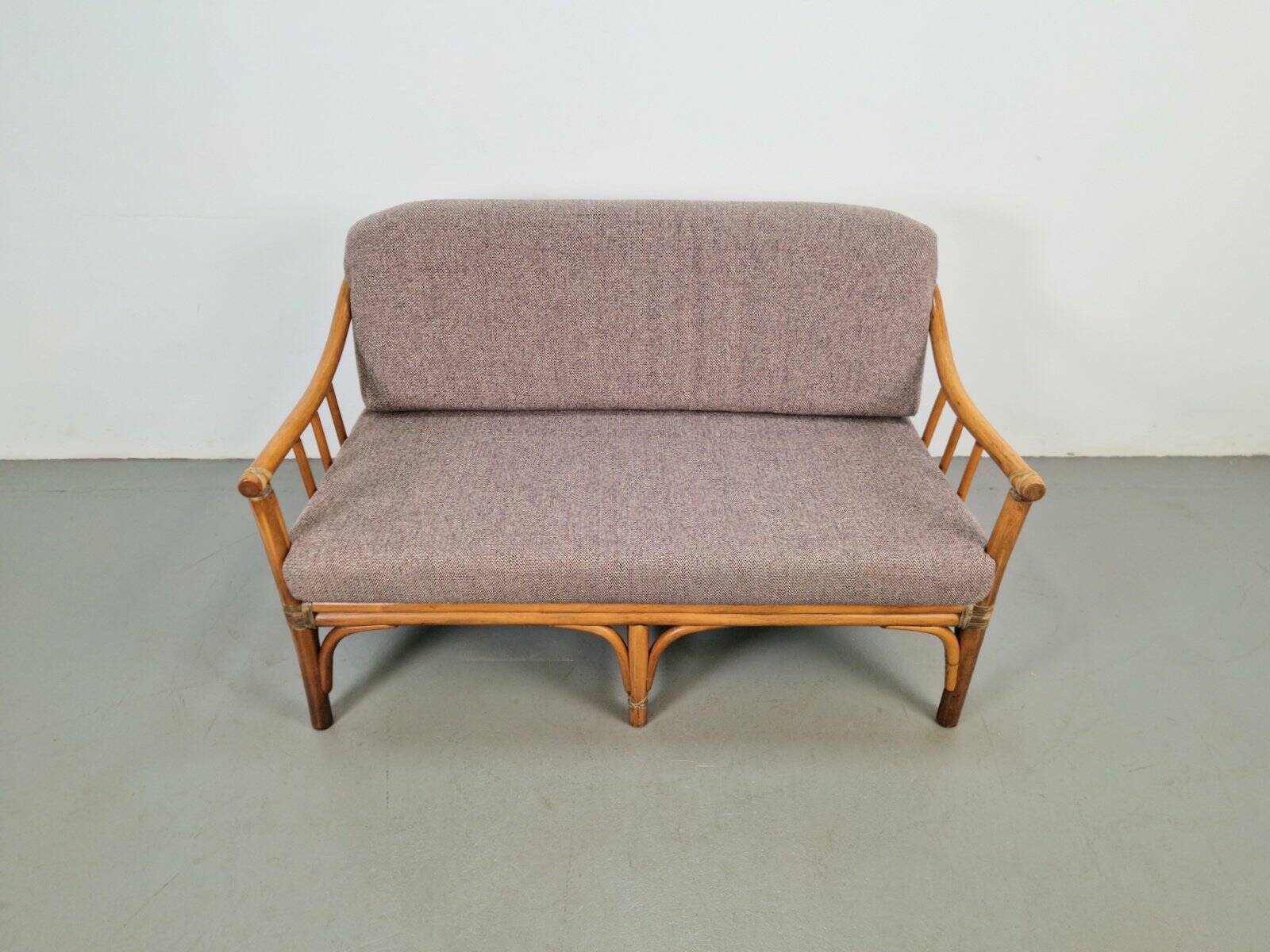 Organic Modern Bamboo and Rattan Loveseat from McGuire, 1970s