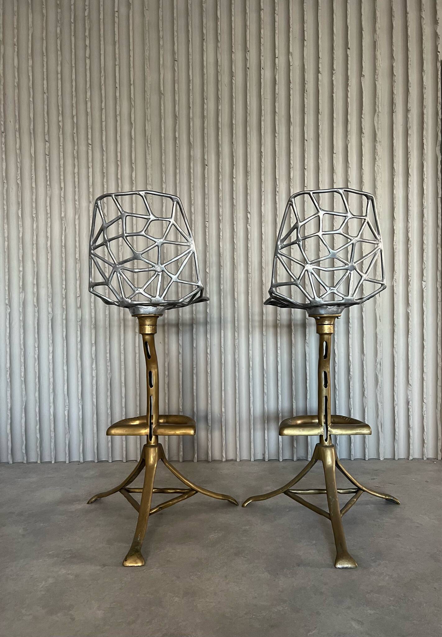 David Marshall Sculptural Barstools – Set of 2