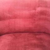 Antique toad sofa in brick velvet