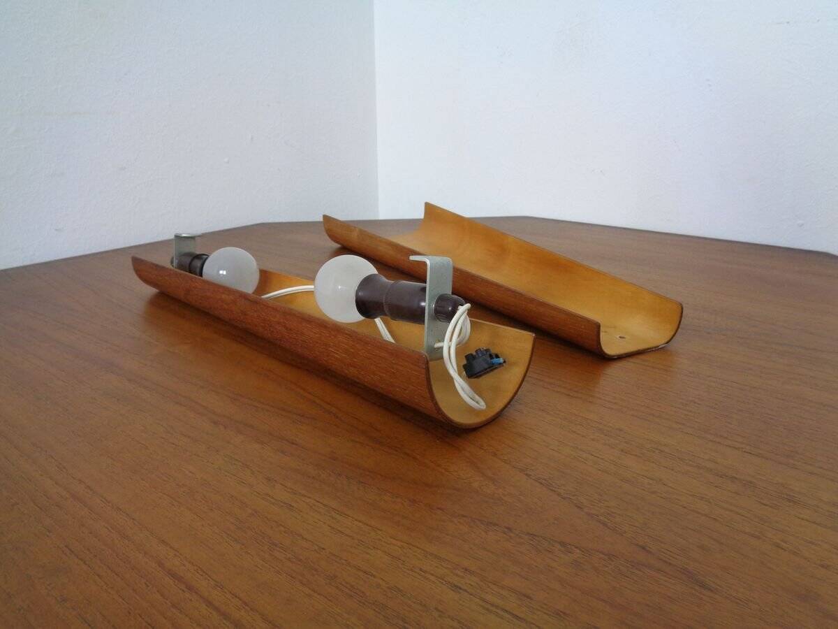 Danish Teak Wall Lamp, 1950s