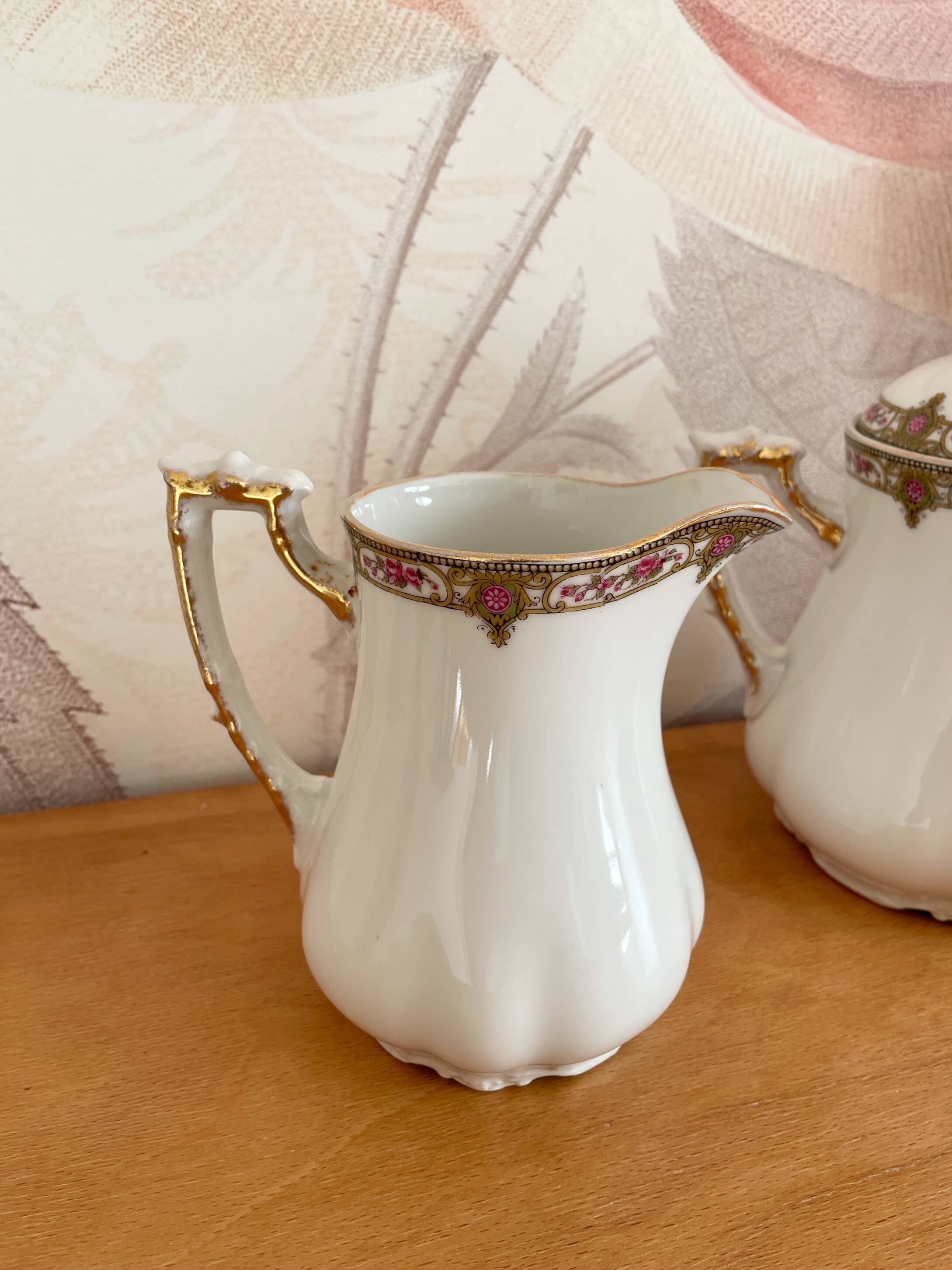 Coffee service in porcelain vignaud limoges - 1950