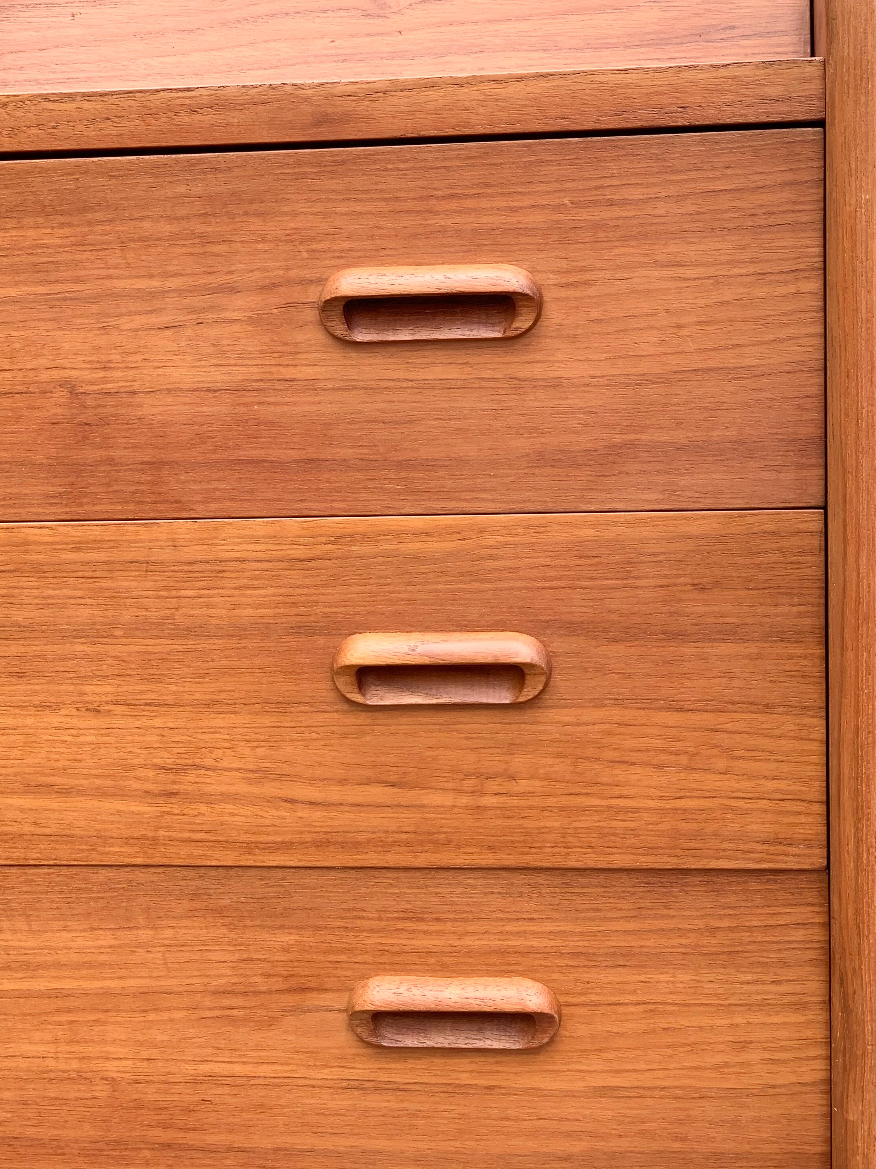 Secretary chest of drawers Teak by Arne Wahl Iversen for Falster Modelfabrik 1960