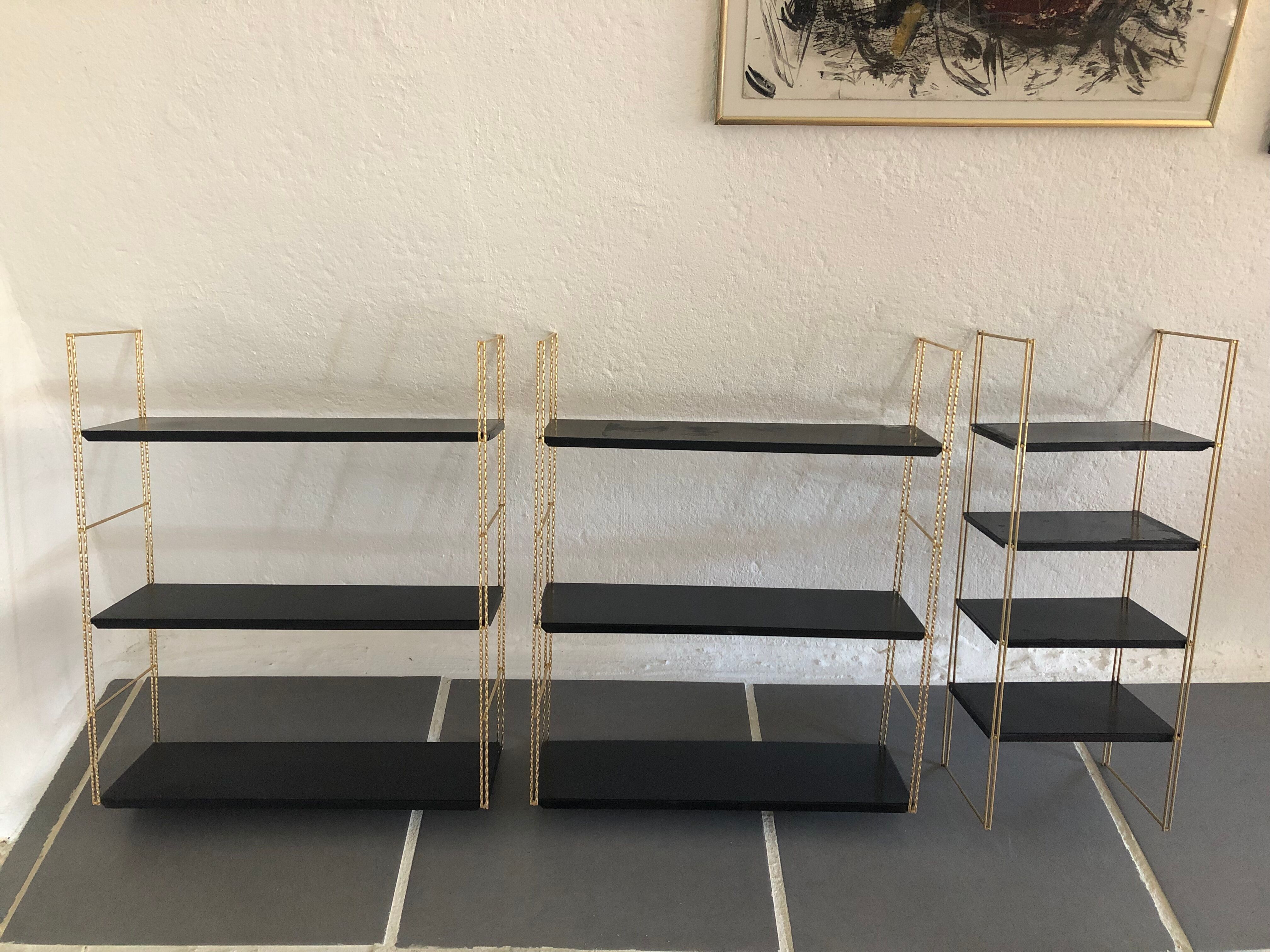 3 tray vintage metal String shelves