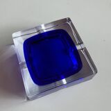 Blue Arques crystal ashtray – J.G. Durand