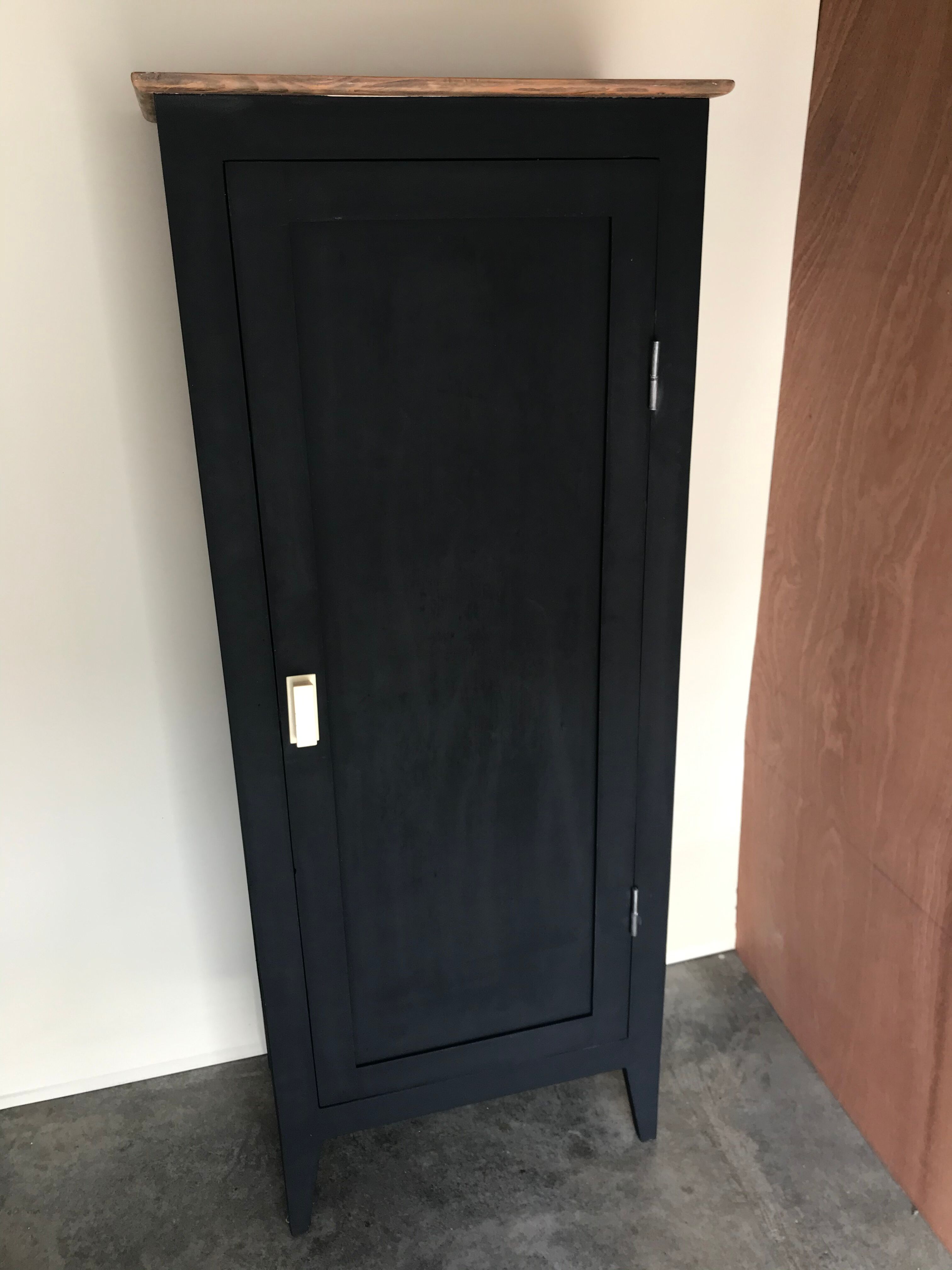 Parisian wardrobe or vintage wood closet, 50s