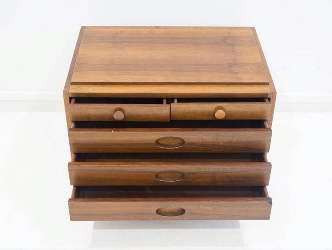 Walnut chest of drawers by Gianfranco Frattini for Bernini.