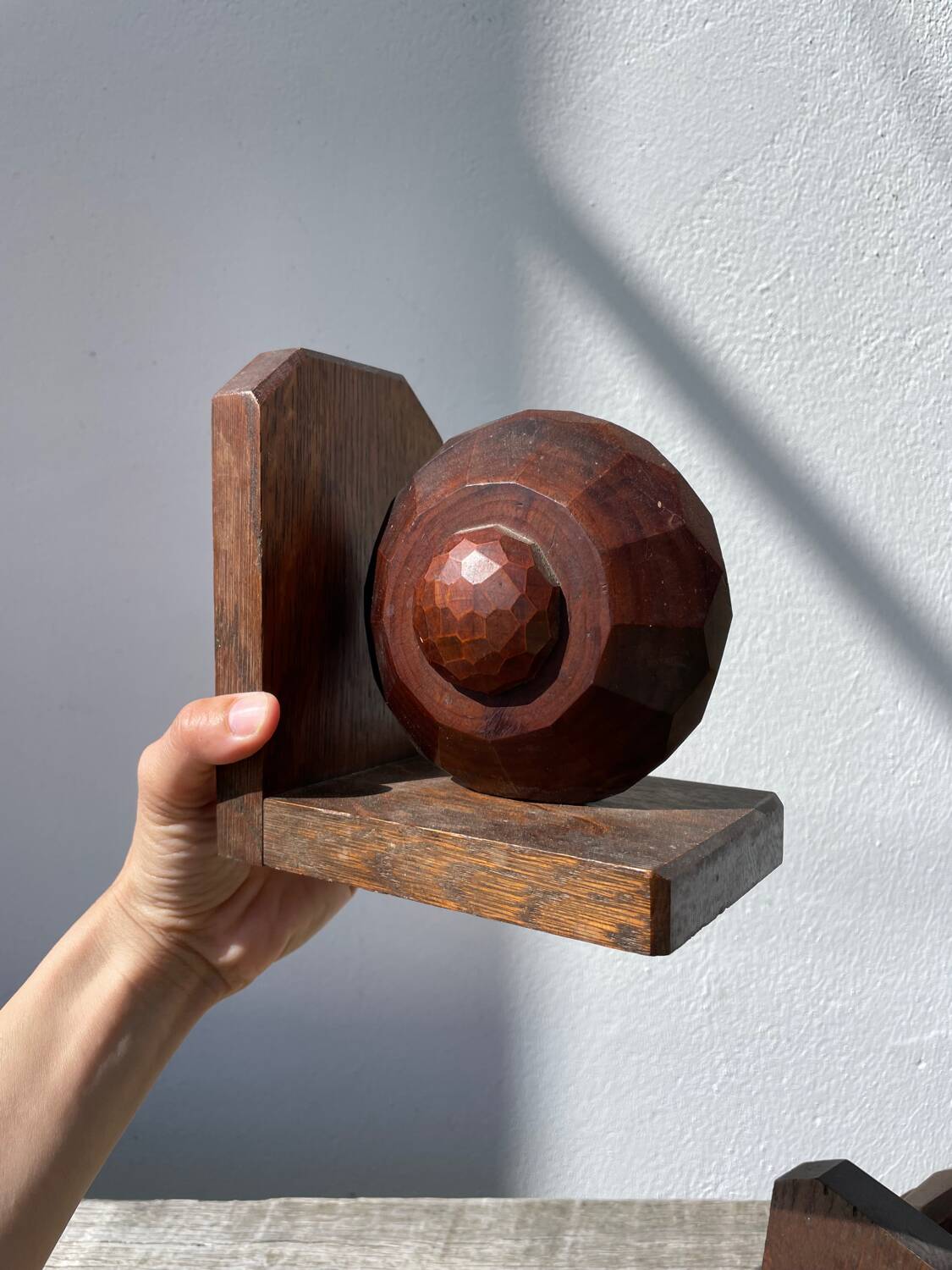 Art Deco wooden bookends