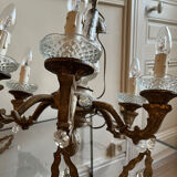 Lustre with patina, pendants and candle holders