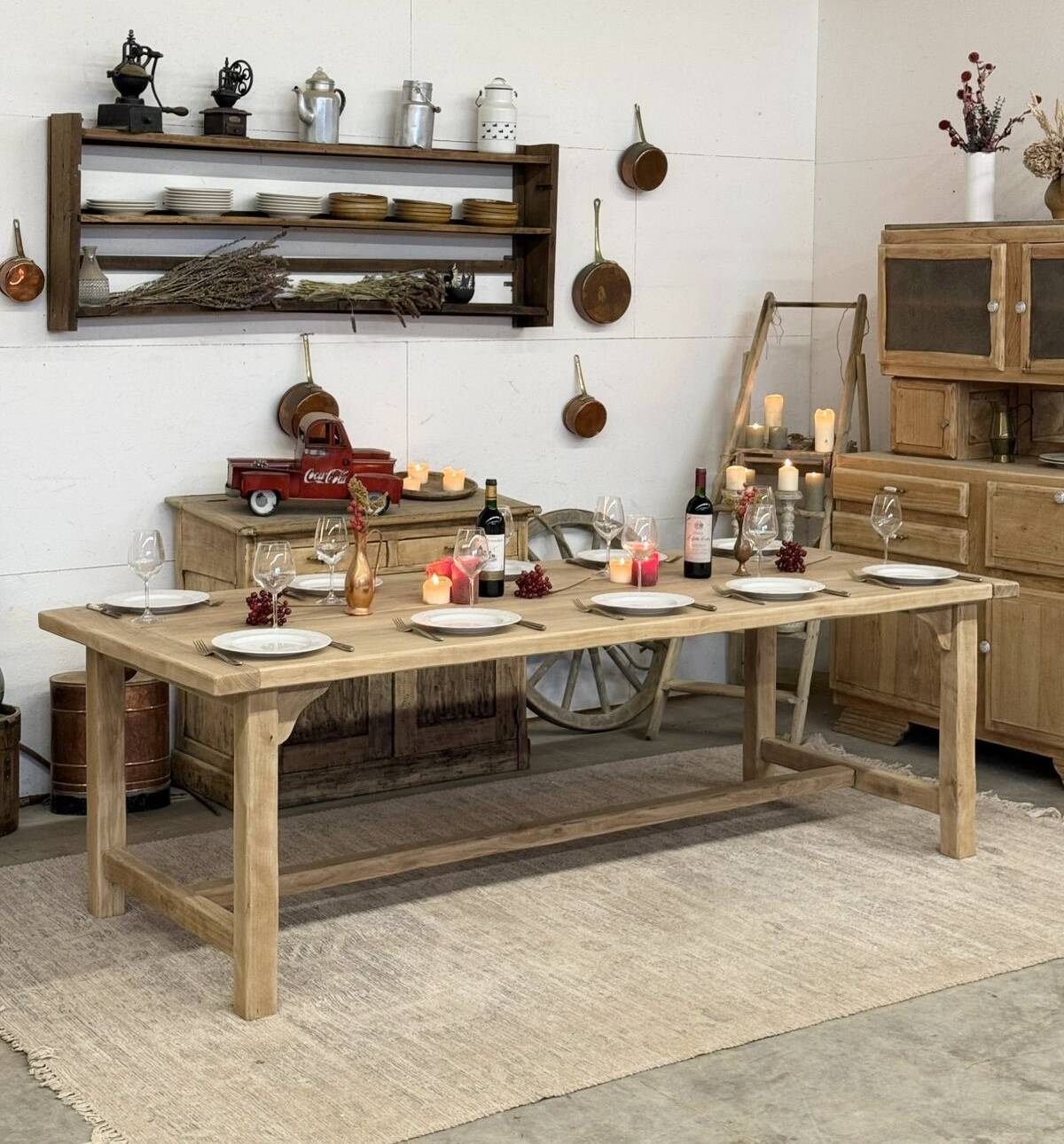 large solid oak farmhouse table