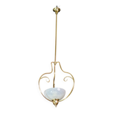 Rare elegant Venini Reticello Murano glass pendant, 1950s