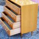 Vintage chest of drawers from the 60s in blond oak 4 drawers conical feet