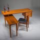 Bureau en teck en L de style mid-century moderne, années 1970