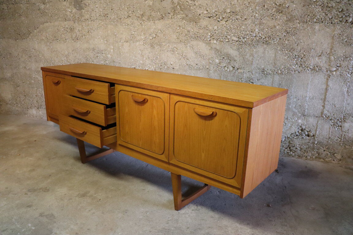 Enfilade scandinave en bois blond 1960