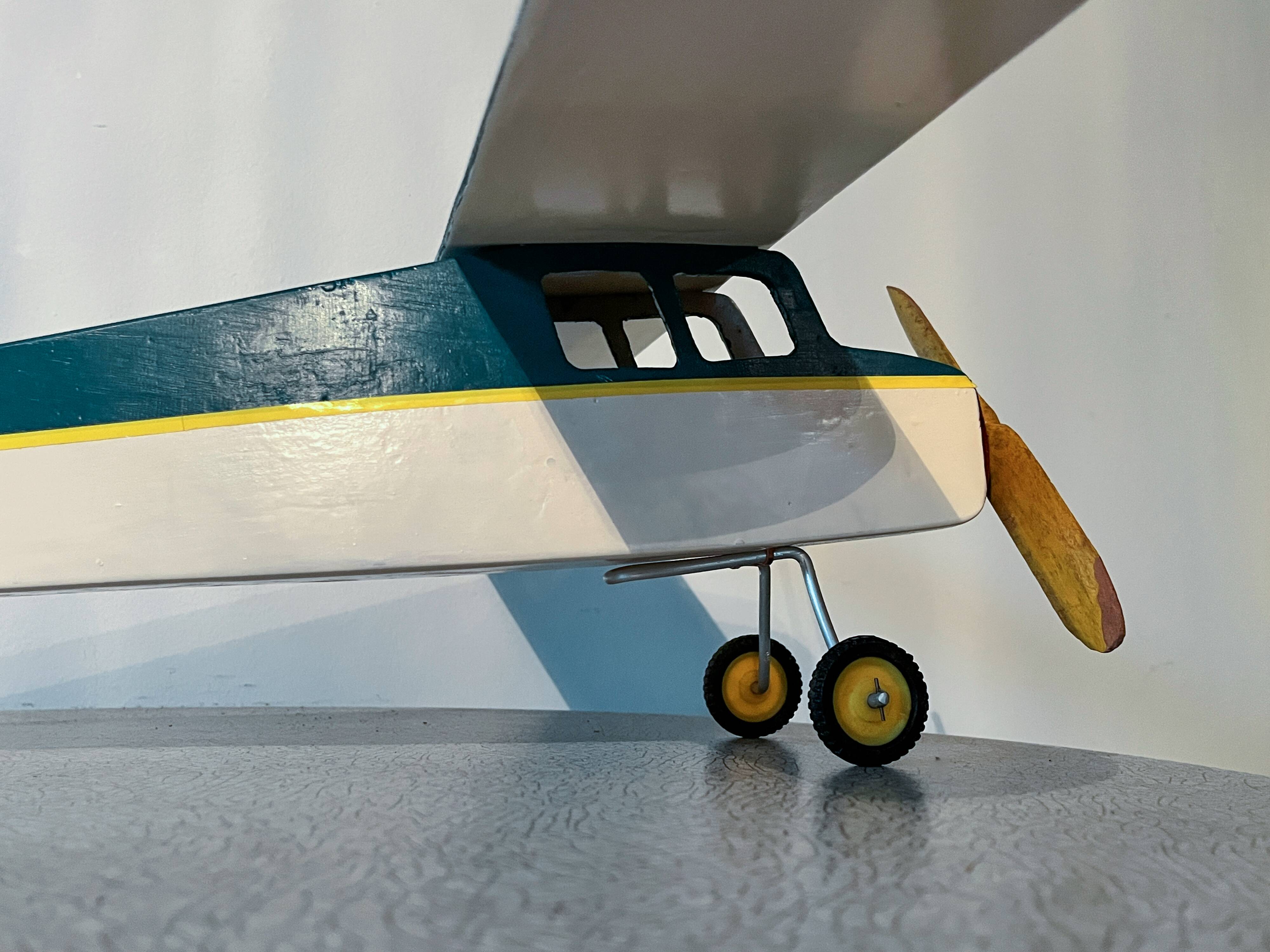 Wooden airplane, vintage toy, 70s