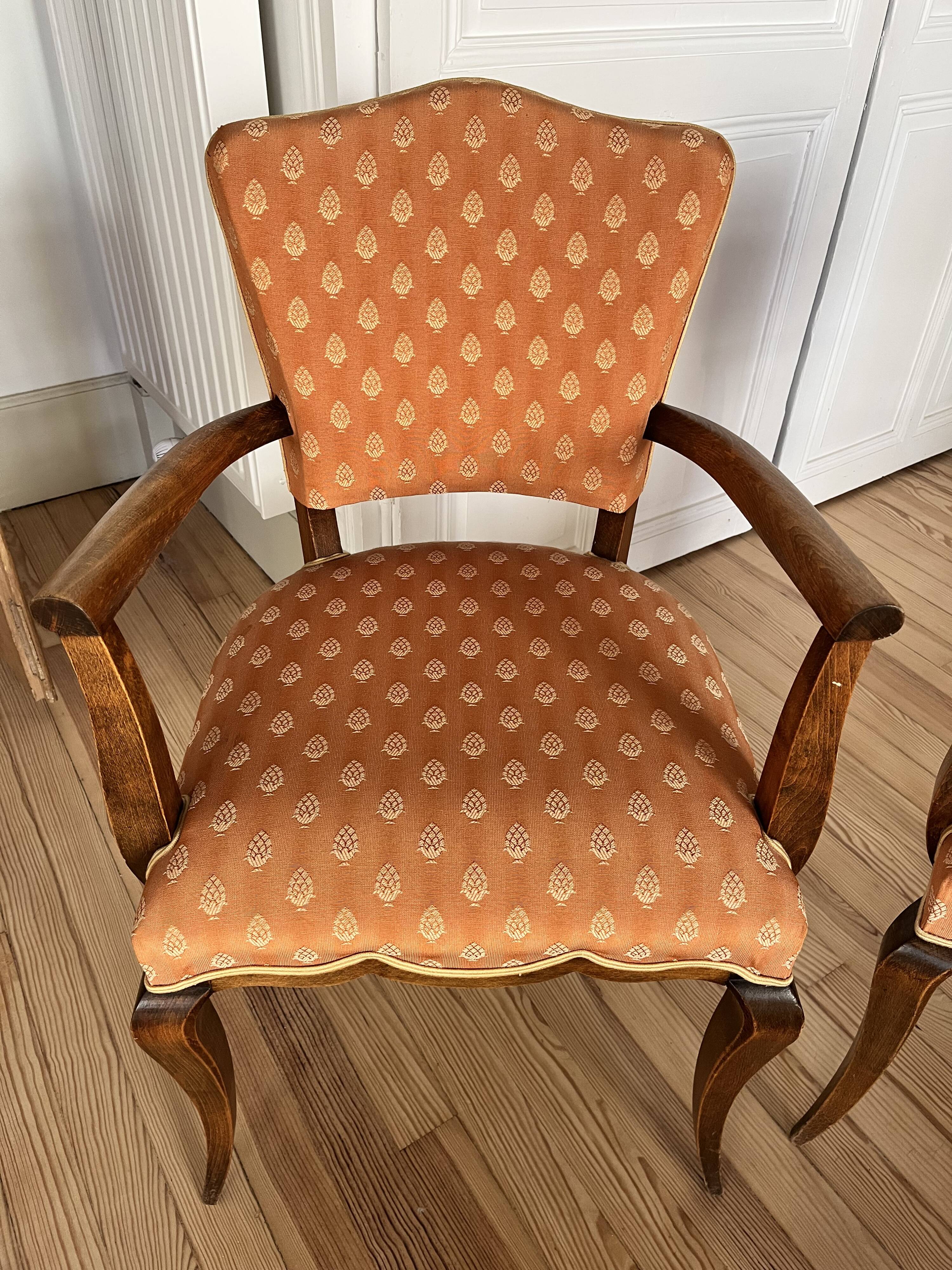 Lot de 2 fauteuils de bridge style Louis XV
