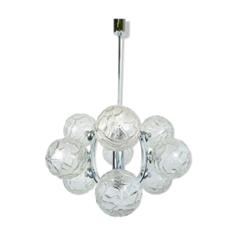 German sputnik orbital chandelier, glass globes 1970