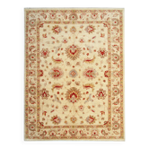Tapis en laine crème à motif floral, fait main, style oriental moderne, pour salon, 176 x 228 cm