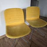 Set of 2 mustard chairs with chrome legs Made in Italy