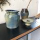 Blue-brown ceramic vase