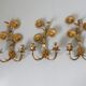 Series of 3 flower appliques "sunflowers" in 70s gold metal