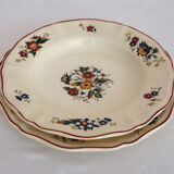 Set of 6 flat plates Sarreguemines