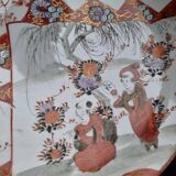 Antique Kutani porcelain plate (Meiji period, 19th century)