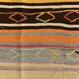 10x11 Yellow & Brown Ethnic Vintage Kilim Rug, 326x350Cm