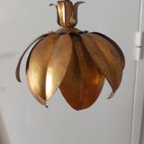 Flower ceiling light in gilded metal