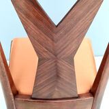 Set of Six Vintage Walnut Dining Chairs, Italy