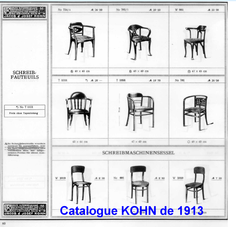 Fauteuil de bureau  KOHN N°701 Sécession - 1910 - No Thonet -
