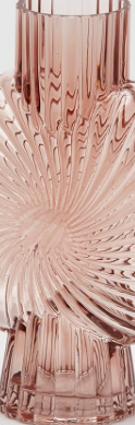 Vase en verre rose poudre 25cm