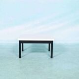 80s Memphis style coffee table, black and white side table.