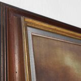 Large signed painting of a hay landscape from the Belgian painter Frank Bog