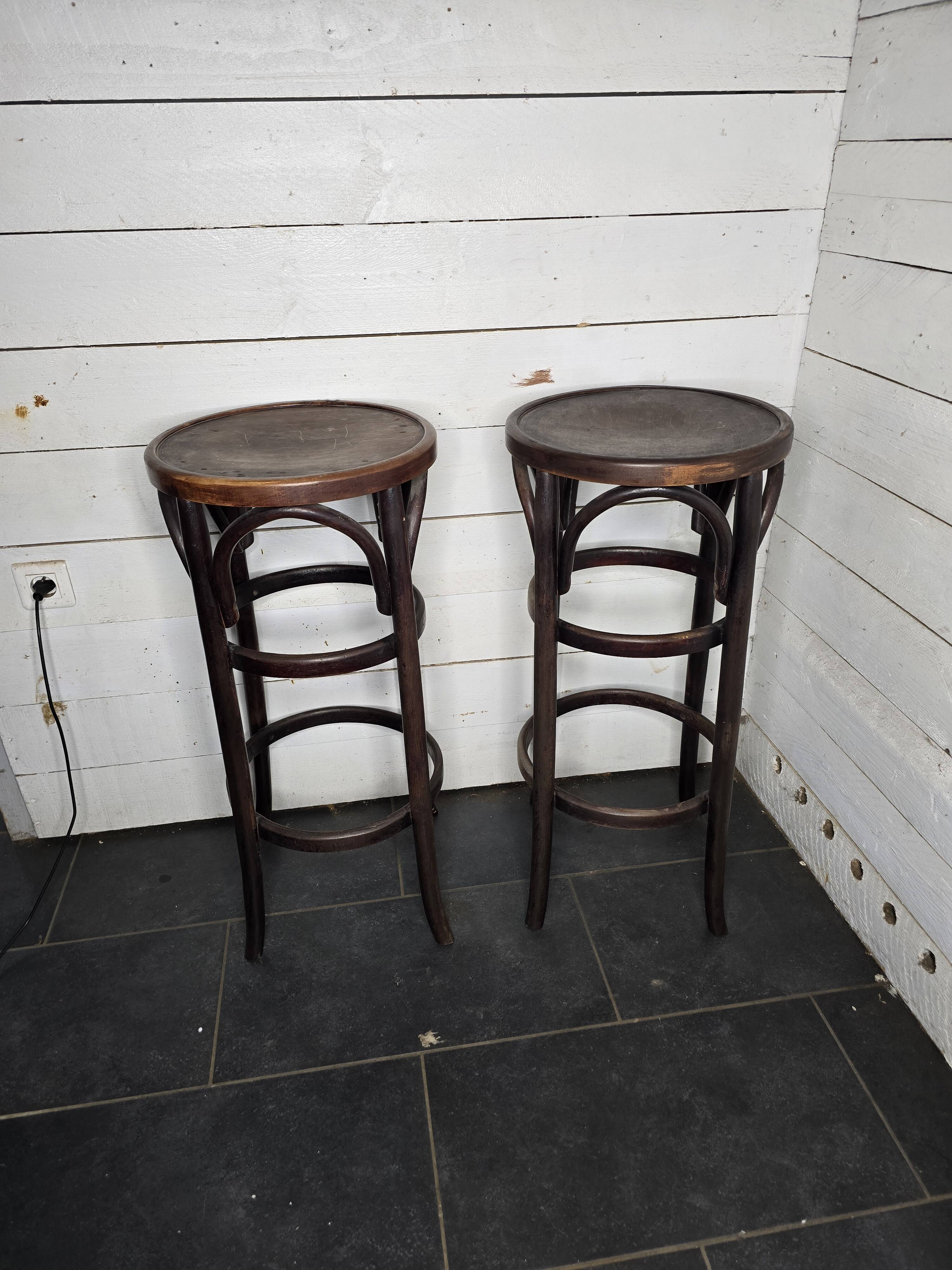 Pair of bentwood bistro stools