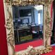 Miroir Bisauté de style XIX ème guirlandes de fleurs et feuilles