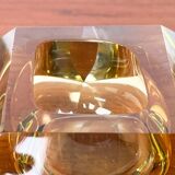 Vintage Italian Sommerso yellow glass bowl, Murano, 1970s.