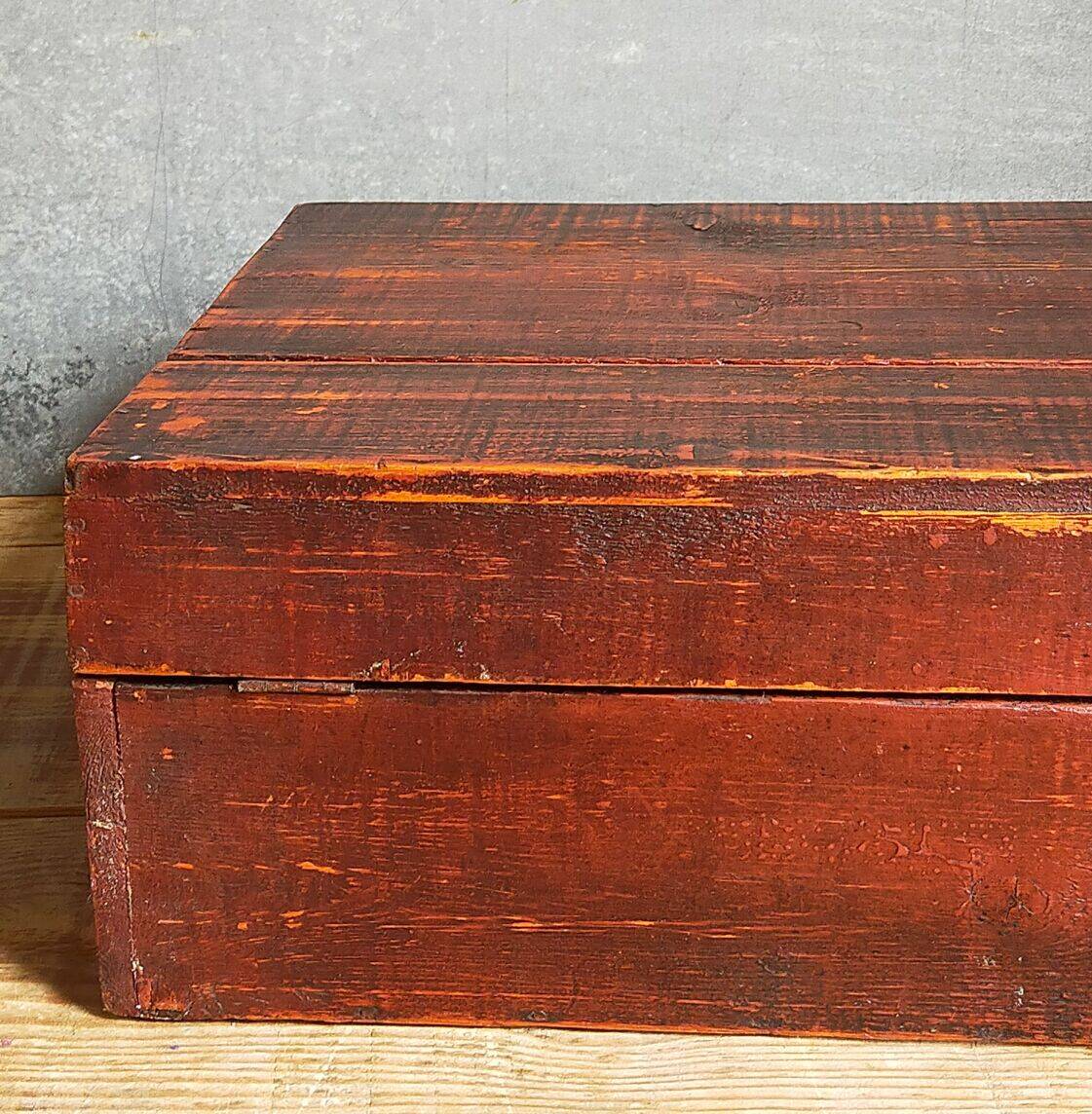 Painted wooden chest