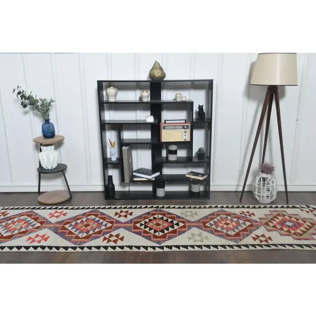 1970s Turkish Oushak Handmade Wool Cotton Beige Runner Rug 89x344