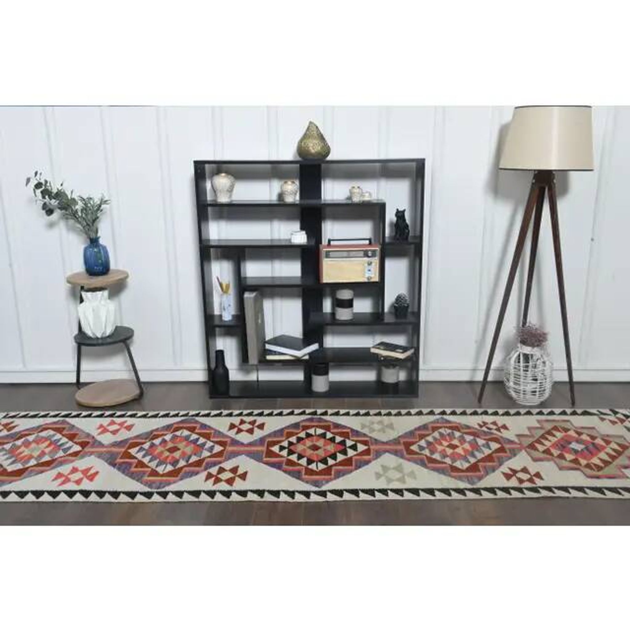 1970s Turkish Oushak Handmade Wool Cotton Beige Runner Rug 89x344