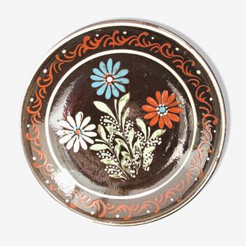 Plat creux décor de fleur poterie alsacienne Sigried