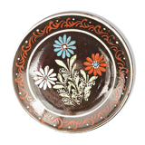 Hollow dish flower decoration alsatian pottery Sigried