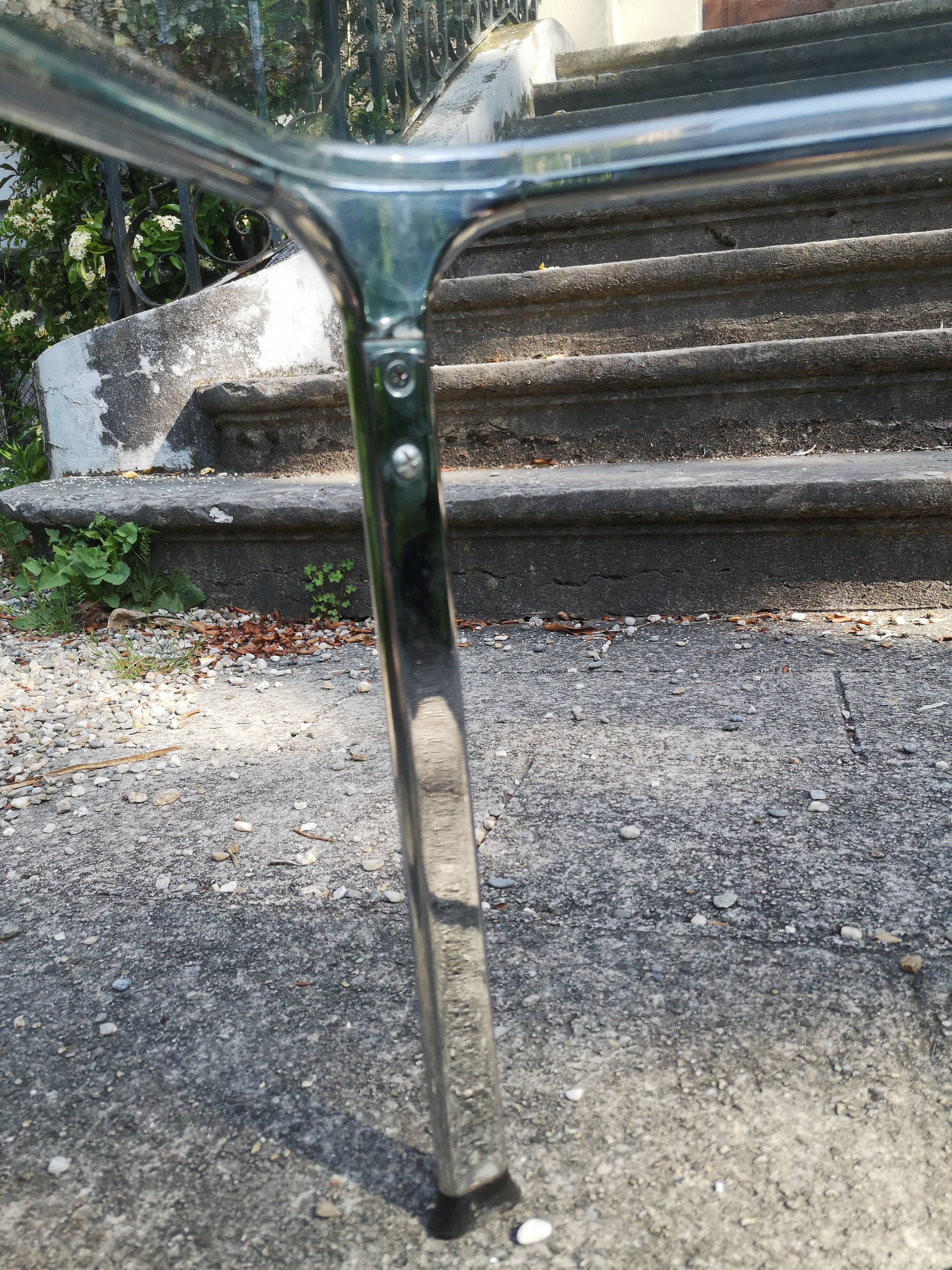 Vintage coffee table chrome and glass