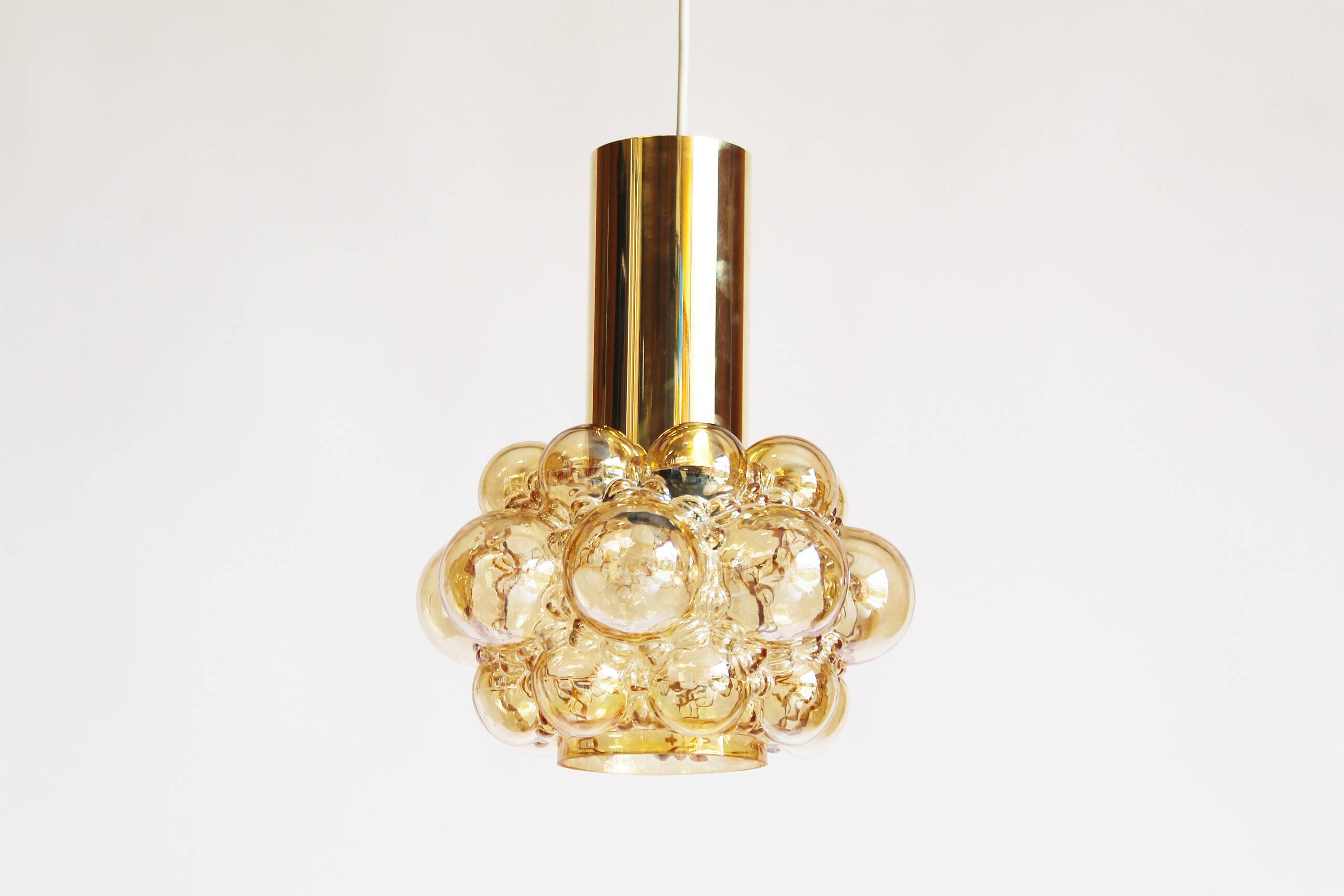 Stunning glass bubble pendant light by Helena Tynell for Glashutte Limburg